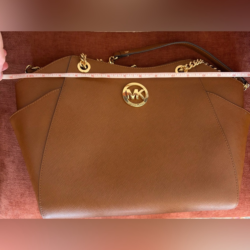 Michael Kors Chocolate Brown Shoulder Bag with Gold Accents - Picture 9 of 9